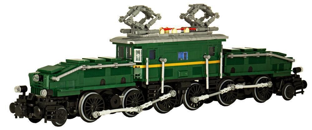 BlueBrixx-Special 102872 Locomotora legendaria: cocodrilo en verde - 1009 piezas
