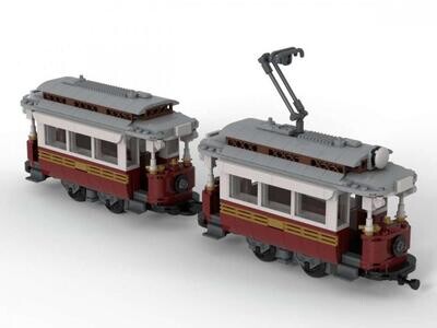 BlueBrixx-Special 102890 Tranvía clásico con remolque - 788 piezas