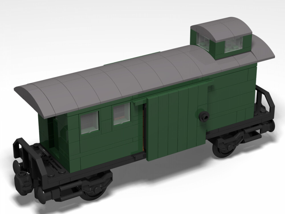 BlueBrixx-Special 103612 Vagón portaequipajes con refugio en verde oscuro - 246 piezas