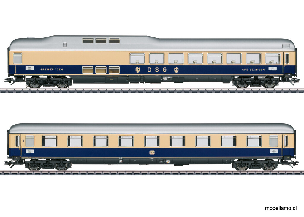Märklin 43882 Set 2 de coches de expreso &quot;Flecha del Rin 1963&quot; - usado