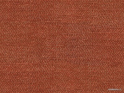 NOCH 56610 Lámina de cartón 3D “clinker” rojo, 25 x 12,5 cm