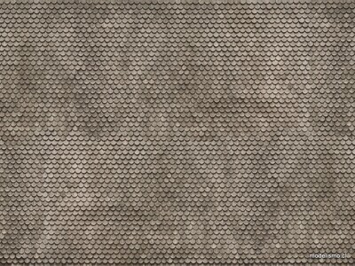 NOCH 56691 Lámina de cartón 3D “techo de cola de castor” gris 25 x 12,5 cm