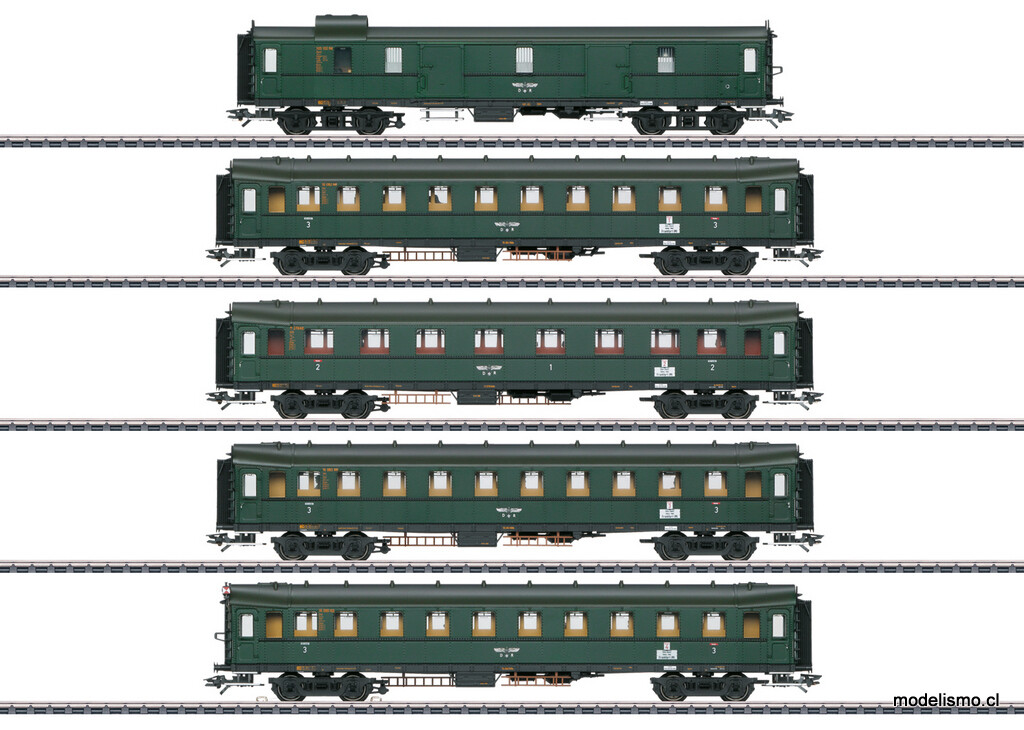 Märklin 42265 ​Juego de vagones de tren expreso Hechtwagen / "Pike Cars"