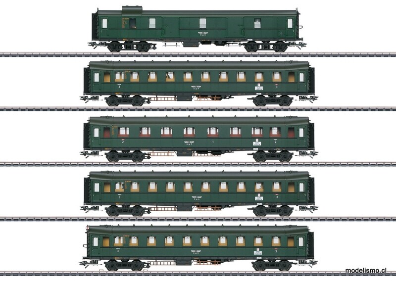 Märklin 42265 ​Juego de vagones de tren expreso Hechtwagen / &quot;Pike Cars&quot; - usado