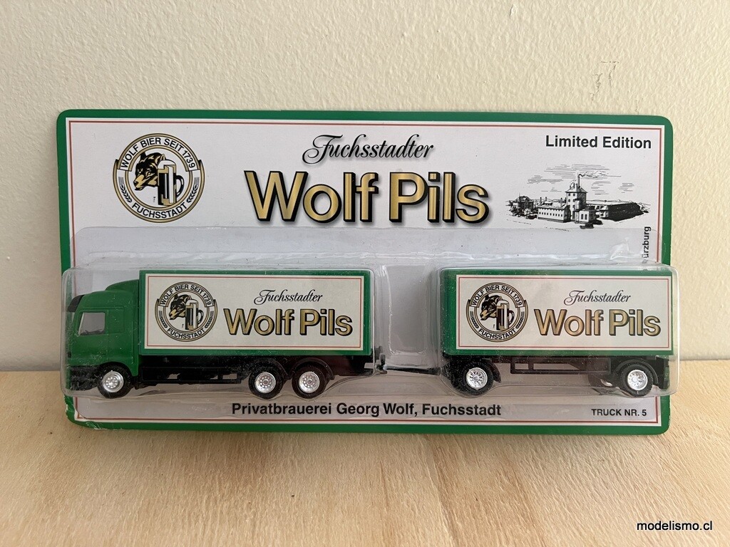 H0 1:87 Camión con remolque Mercedes Benz - Fuchsstadter WolfPils