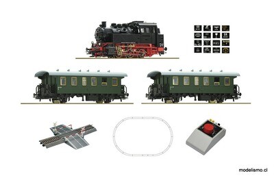 Reserva anticipada Roco 51161 Set de iniciación analógico: Locomotora de vapor serie 80 con un tren de pasajeros
