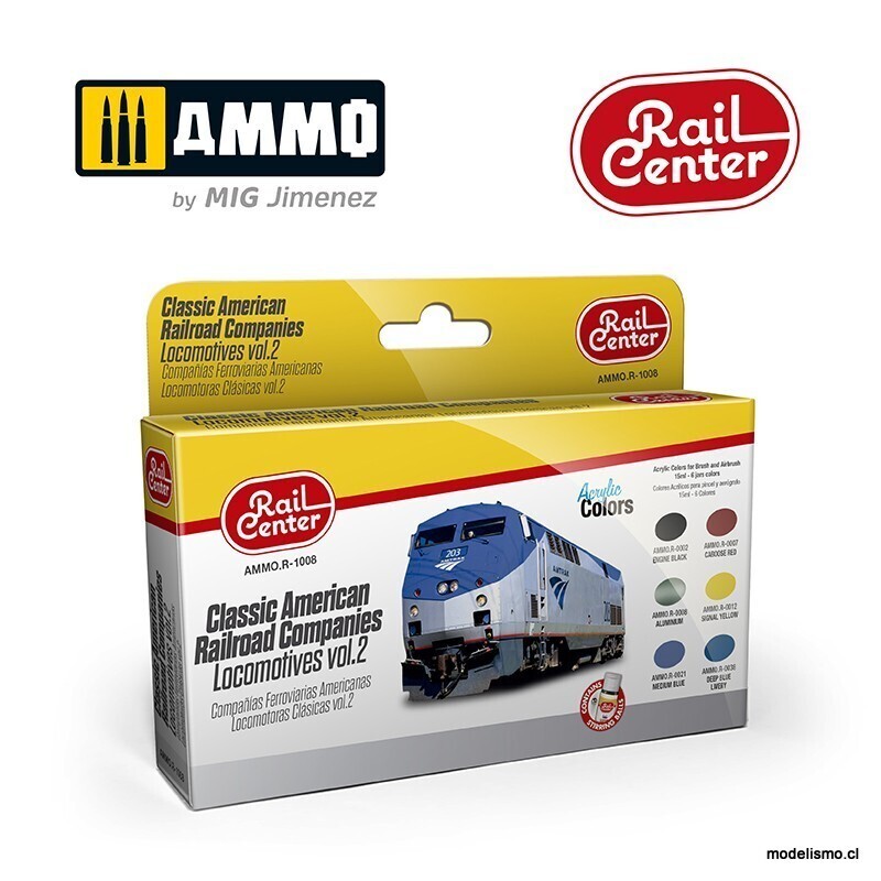 AMMO.R-1008 Rail-Center - Compañias Ferroviarias Americanas - Locomotoras Clásicas Vol. 2