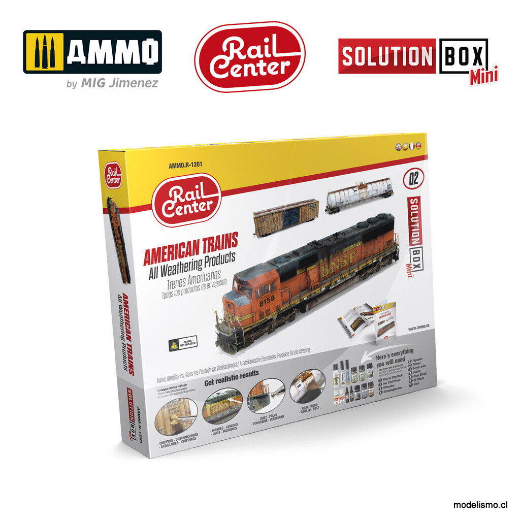 AMMO.R-1201 Rail Center - SOLUTION BOX MINI 02 - Trenes Americanos. Todos los Productos de Envejecido