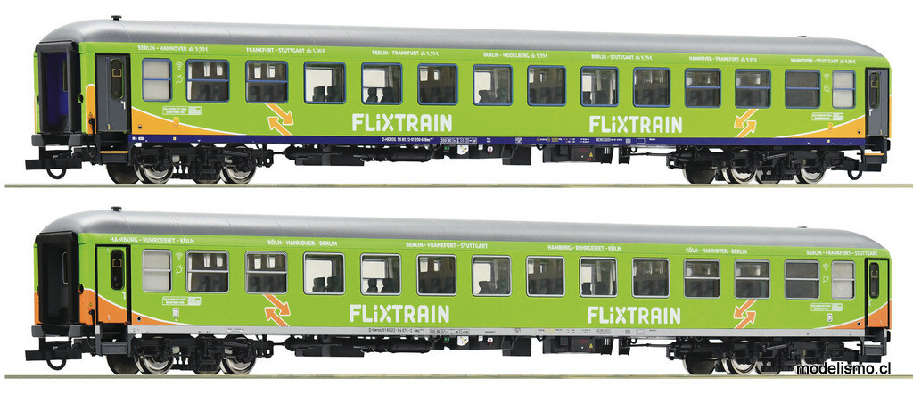 Roco 74193 Set de 2 piezas: Coches de pasajeros, Flixtrain
