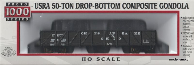 Proto 1000 23953 Chesapeake and Ohio Railway #29855 USRA 50-TON DROP-BOTTOM