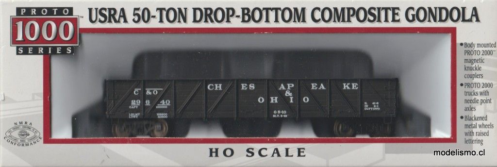 Proto 1000 23951 Chesapeake and Ohio Railway #29640 USRA 50-TON DROP-BOTTOM