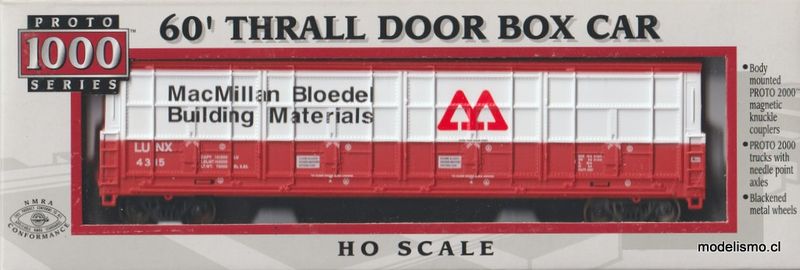 Proto 1000 23940/LUNX #4315 60´ THRALL DOOR BOX CAR