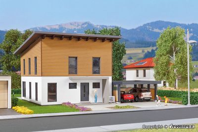 Kibri 38337 H0 Casa cubo Saskia con cochera - Kit Polyplate