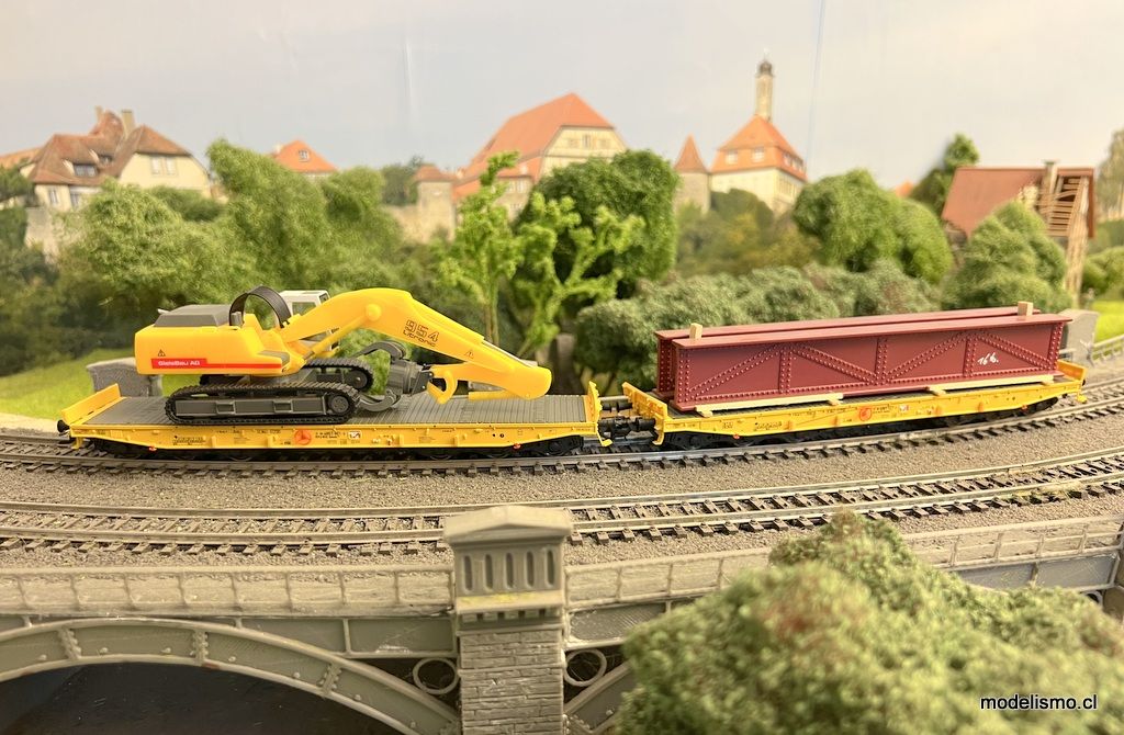 Märklin 94545 Conjunto de vagones de carga pesada Samms 710 para el transporte de mercancías pesadas / Época VI - usado