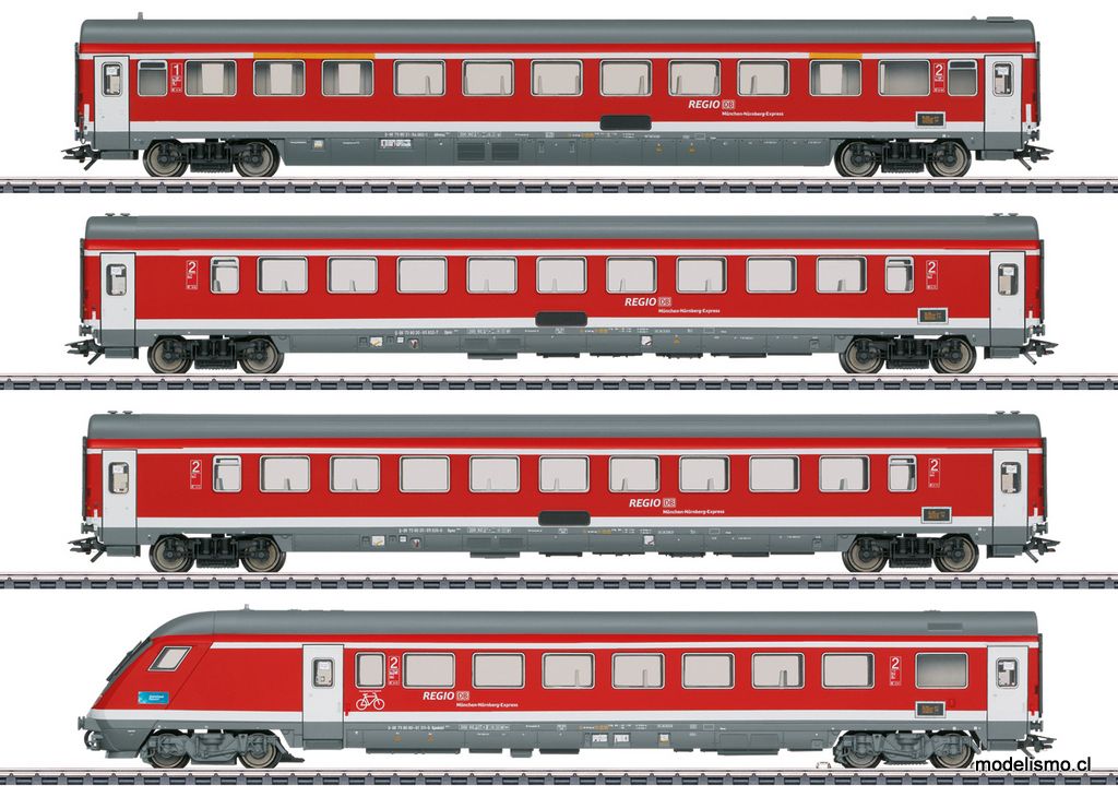 Märklin H0 42988 Set de coches de tren de viajeros 1 &quot;Expreso Múnich-Núremberg&quot; - usado