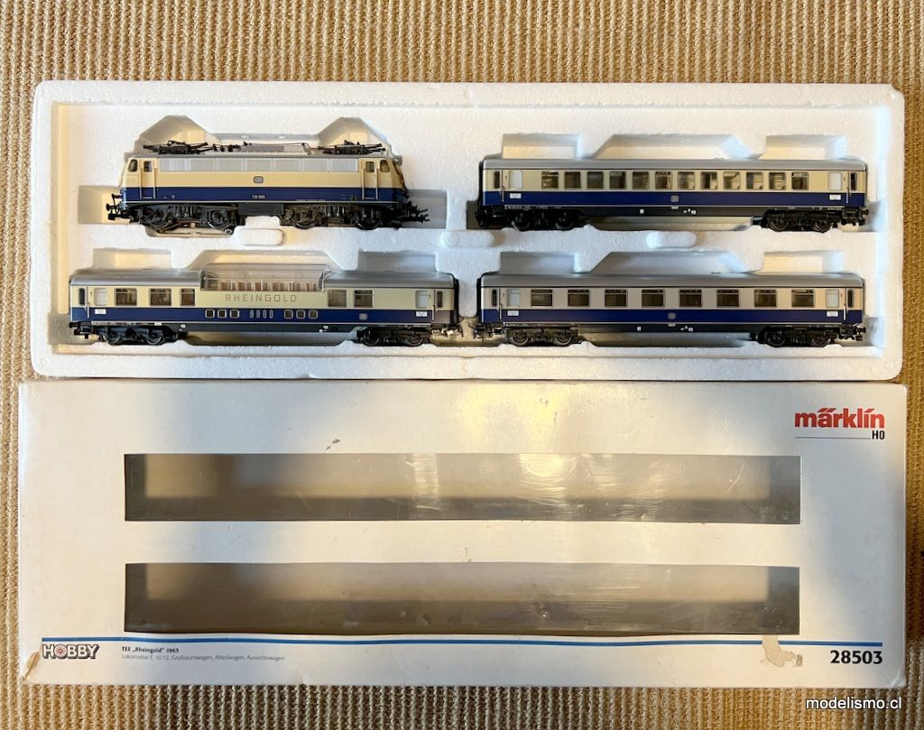 Märklin 28503 Tren de pasajeros TEE Rheingold 1963 locomotora eléctrica E10 3 vagones - usado