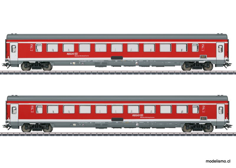 Märklin 42989 Set de coches de tren de viajeros 2 &quot;Expreso Múnich-Núremberg&quot; - usado