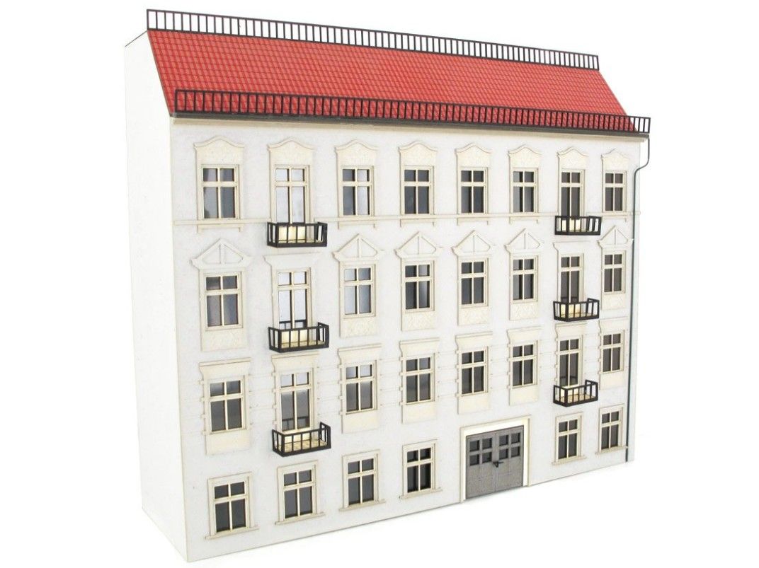 reserva anticipada Modellbahn Union MU-H0-H00196 H0 Medio relieve Casa adosada 01 Blanco