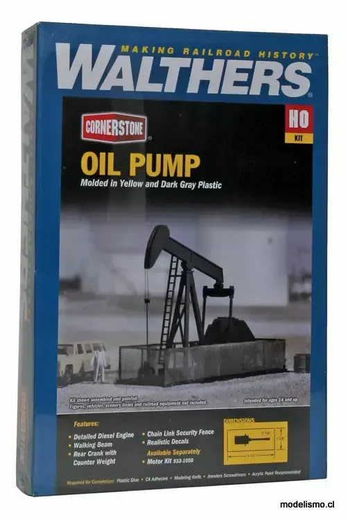 Walthers Cornerstone 933-3170 Bomba de aceite con forma de cabeza de caballo y viga para caminar - Kit - 10,8 x 4 x 7,6 cm