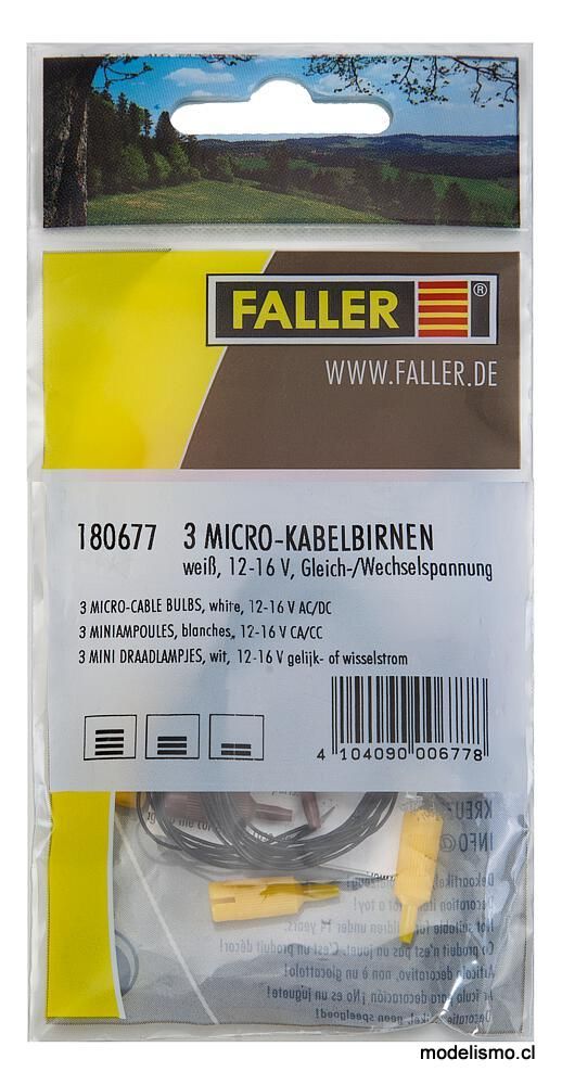 reserva anticipada Faller 180677 3 bombillas de microcable, color blanco
