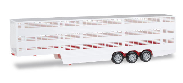 Herpa 076333-002 Remolque para transporte de ganado rojo