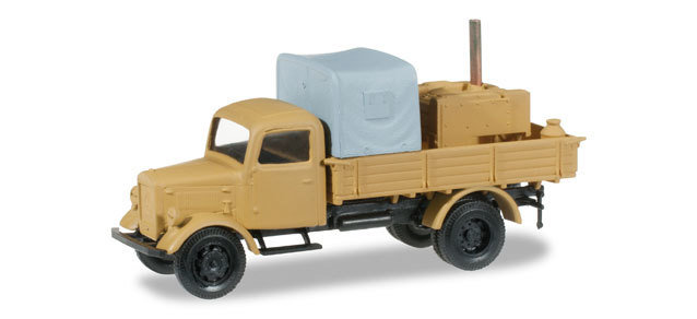 Herpa 745017 Camión con cocina de campo, madera y cubierta de lona "arena beige"