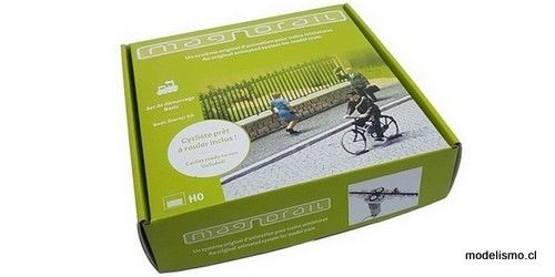 magnorail LF-1 Kit básico de inicio + 1 bicicleta HO lista para usar