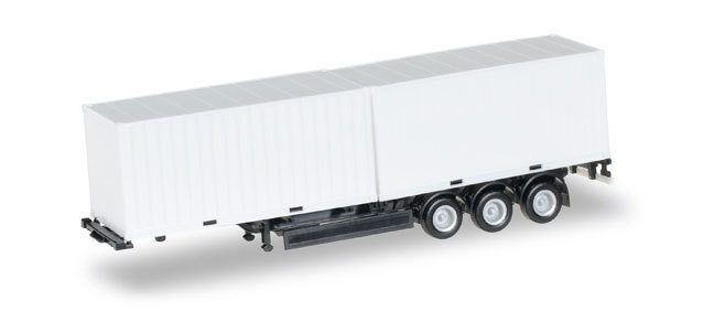 Herpa 076494-002 40 pies. Containerchassis Krone con 2 x 20 pies Contenedor, chasis negro