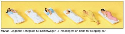 Preiser 10300 H0 - pasajeros acostados para dormir