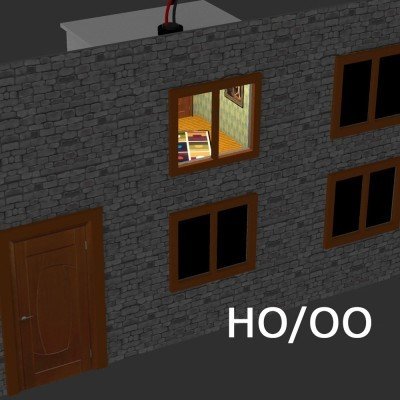 Proses - H0 iluminadas, habitaciones decoradas para edificios