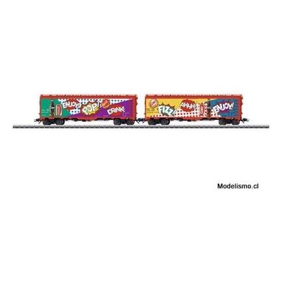 Märklin 45685 Set de vagones de mercancías con dos vagones frigorífico estadounidenses - usado Märklin 45685 Set de vagones de mercancías con dos vagones frigorífico estadounidenses - usado