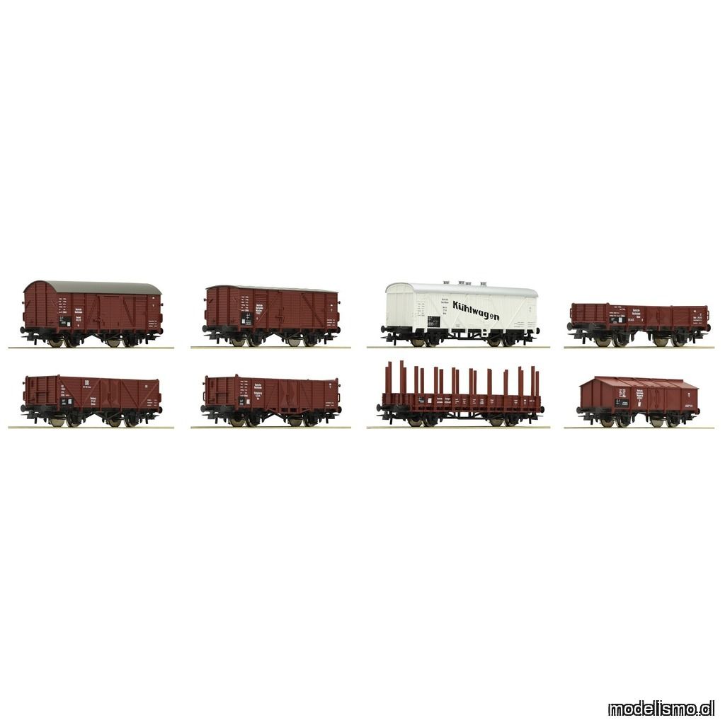 PF Roco 44003 - Set de 8 piezas: Vagones de mercancías, DRG - usado PF Roco 44003 - Set de 8 piezas: Vagones de mercancías, DRG - usado
