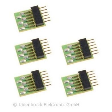 Uhlenbrock 71641 5 piezas, enchufe de 6 pines NEM 651 Uhlenbrock 71641 5 piezas, enchufe de 6 pines NEM 651