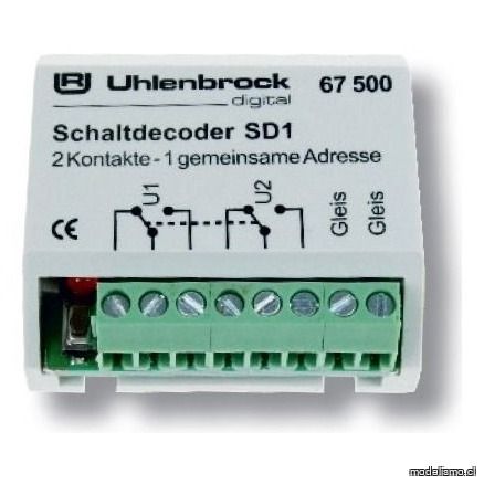 Uhlenbrock 67500 SD1 Decodificador de accesorios Uhlenbrock 67500 SD1 Decodificador de accesorios