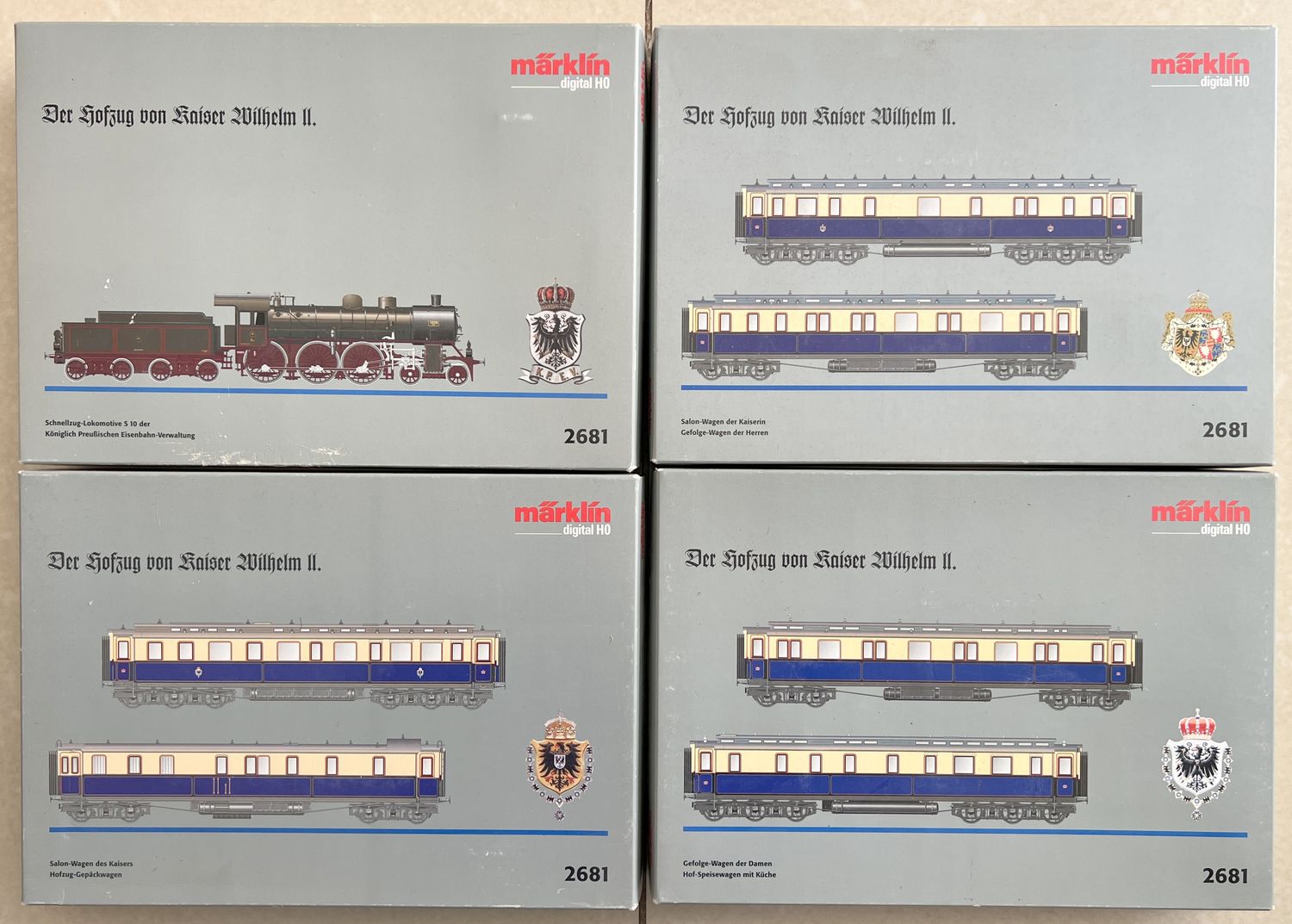 KL Märklin H0 2681 Tren de la corte "Kaiser Wilhelm II" - usado KL Märklin H0 2681 Tren de la corte "Kaiser Wilhelm II" - usado