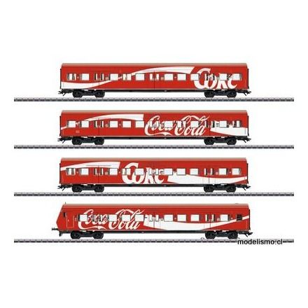 Märklin 43890 Set de coches de viajeros de tren de cercanías "S-Bahn" Coca-Cola - usado Märklin 43890 Set de coches de viajeros de tren de cercanías "S-Bahn" Coca-Cola - usado