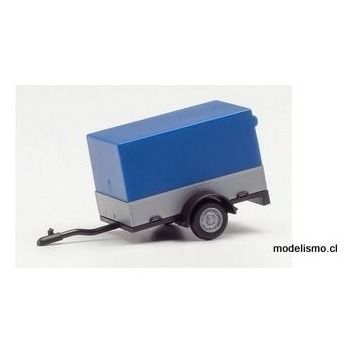 Herpa 51576-003 Remolque de coche con lona abierta, lona azul