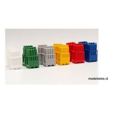 Herpa 54096 Accesorios bombonas de gas con palet 2 x rojo / 2 x amarillo / 2 x gris / 2 x azul / 2 x blanco / 2 x verde Herpa 54096 Accesorios bombonas de gas con palet 2 x rojo / 2 x amarillo / 2 x gris / 2 x azul / 2 x blanco / 2 x verde
