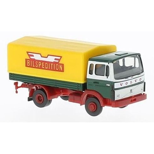 Brekina 34755 Volvo F613, Bilspedition (SE), plataforma con lona 1:87