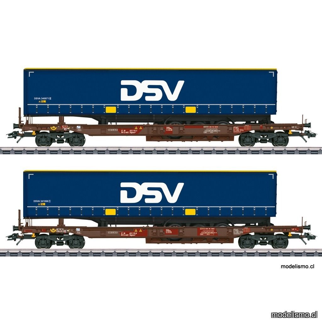KL Märklin 47111 Set de vagones canguro DSV - usado KL Märklin 47111 Set de vagones canguro DSV - usado