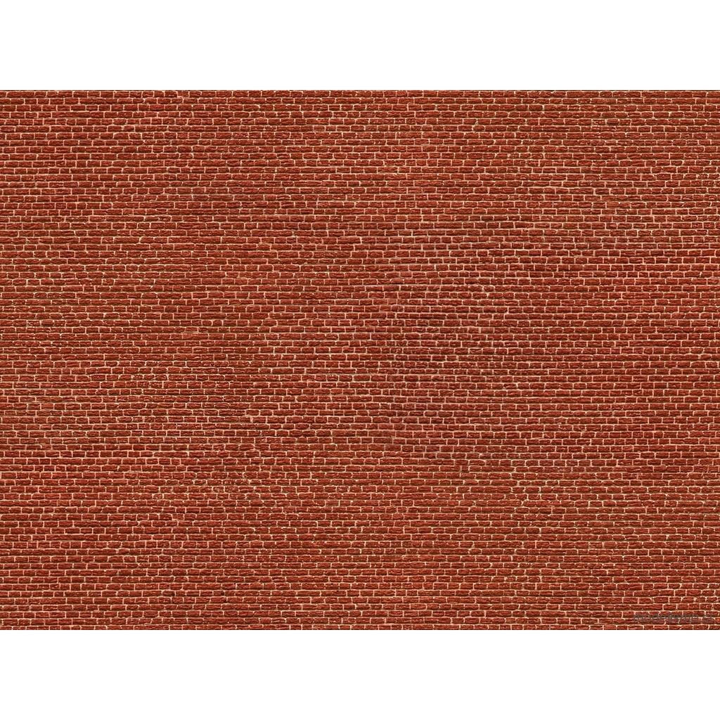 NOCH 56610 Lámina de cartón 3D “clinker” rojo, 25 x 12,5 cm