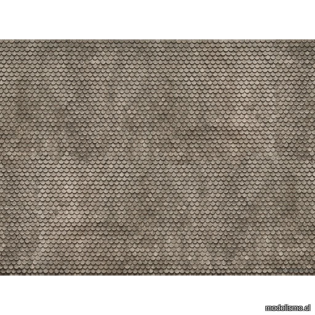 NOCH 56691 Lámina de cartón 3D “techo de cola de castor” gris 25 x 12,5 cm NOCH 56691 Lámina de cartón 3D “techo de cola de castor” gris 25 x 12,5 cm
