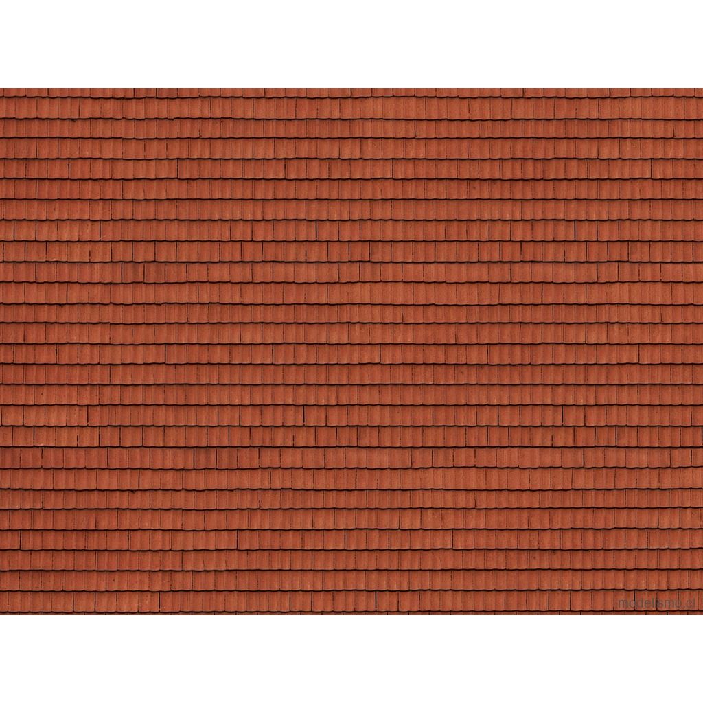 NOCH 56670 Lámina de cartón 3D “tejas” rojo 25 x 12,5 cm NOCH 56670 Lámina de cartón 3D “tejas” rojo 25 x 12,5 cm