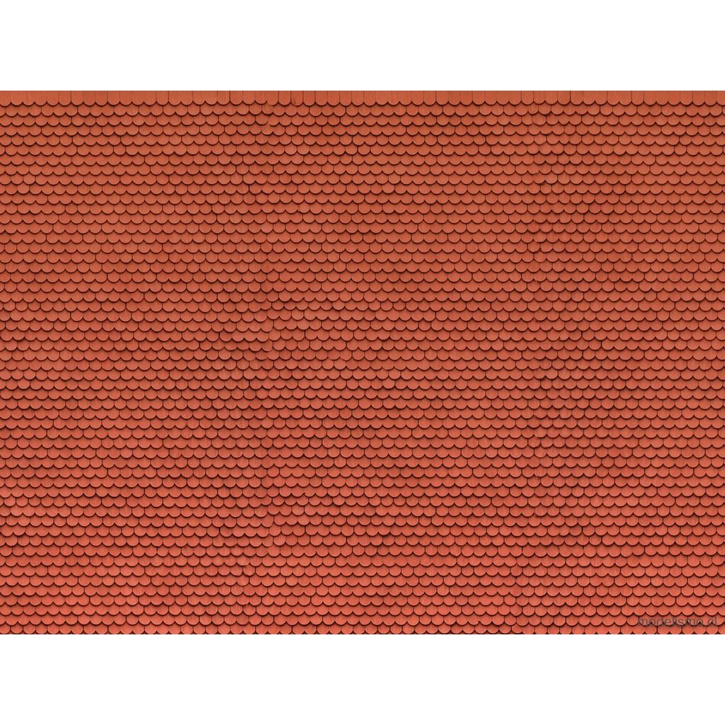 NOCH 56690 Lámina de cartón 3D “techo de cola de castor” rojo 25 x 12,5 cm