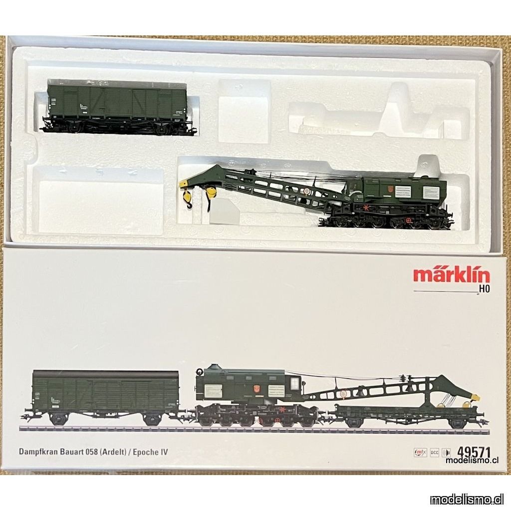 KL Märklin 49571 Grúa a vapor del tipo constructivo 058 (Ardelt) - usado KL Märklin 49571 Grúa a vapor del tipo constructivo 058 (Ardelt) - usado