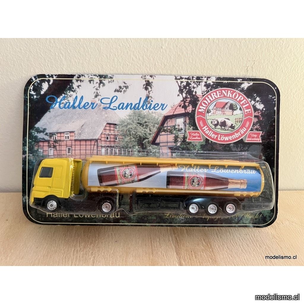 H0 1:87 Camión con remolque cisterna Mercedes Benz - Haller Landbier - Haller Löwenbräu H0 1:87 Camión con remolque cisterna Mercedes Benz - Haller Landbier - Haller Löwenbräu