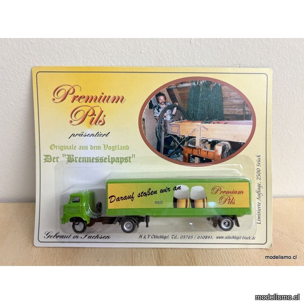 H0 1:87 Camión con remolque IFA - Darauf stoßen wir an mit Premium Pils H0 1:87 Camión con remolque IFA - Darauf stoßen wir an mit Premium Pils