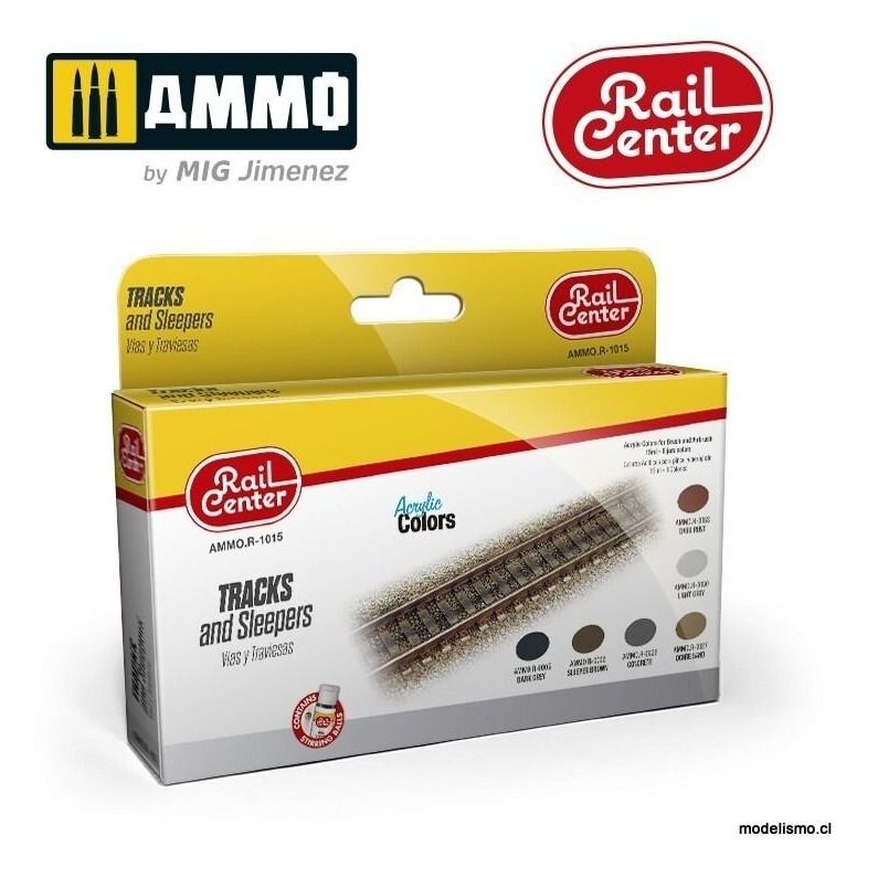 AMMO.R-1015 Rail Center - Set para Vías y Traviesas AMMO.R-1015 Rail Center - Set para Vías y Traviesas