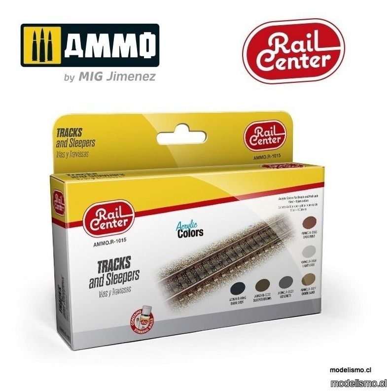 AMMO.R-1015 Rail Center - Set para Vías y Traviesas AMMO.R-1015 Rail Center - Set para Vías y Traviesas