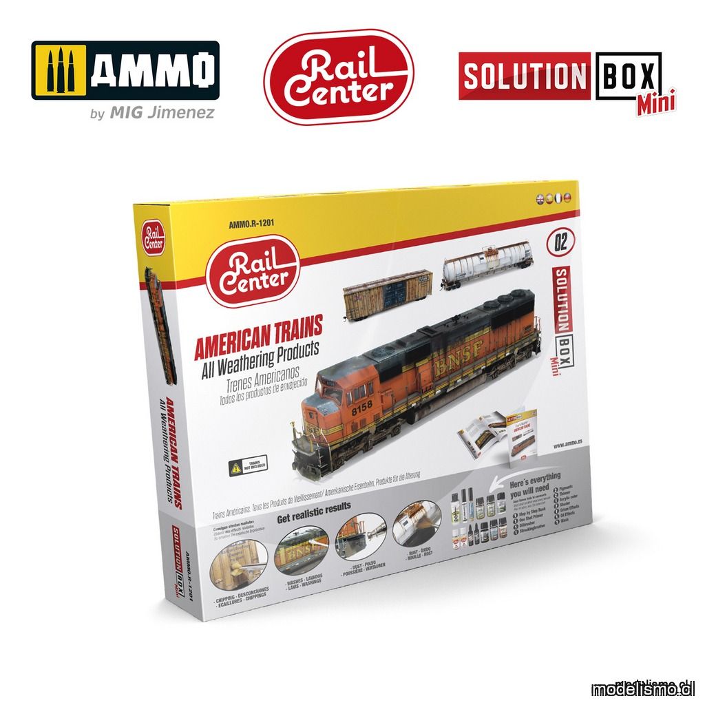 AMMO.R-1201 Rail Center - SOLUTION BOX MINI 02 - Trenes Americanos. Todos los Productos de Envejecido AMMO.R-1201 Rail Center - SOLUTION BOX MINI 02 - Trenes Americanos. Todos los Productos de Envejecido